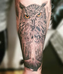 Black and Grey Realism Owl