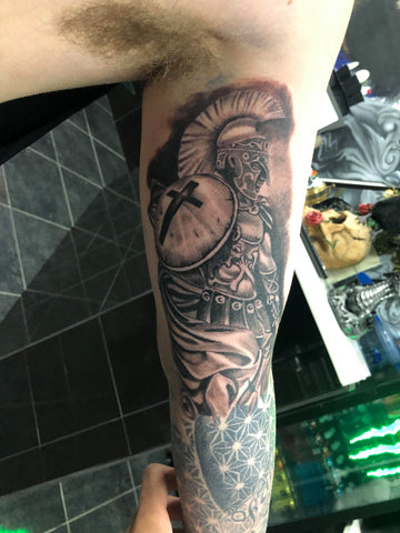 Gladiator Black and Grey Tattoo