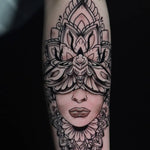 Mandala Portrait Neo Traditional Black and Grey Tattoo