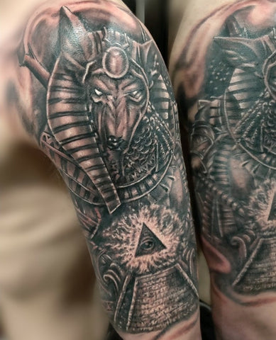 Black and Grey Egyptian Tattoo